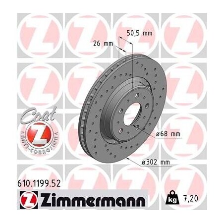 Zimmermann Brake Disc - Sport/Coated, 610119952 610119952